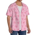 thumbnail image 2 of Kdxio Men's Hawaiian Shirt for Men Short Sleeve Shirt Pink Bows Summer Casual Holiday Beach Button Down T-Shirts, 2 of 5