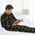 thumbnail image 6 of Uemuo Bee Floral Pattern 2-Piece Loungewear Set - Men’s Soft Sleepwear, Cozy Winter PJs, Comfy Sleep Set-Medium, 6 of 7