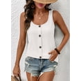 thumbnail image 3 of DOKOTOO Tank Tops for Women Summer Sleeveless Loose Fit Crewneck Tops Button Solid Color Basic Tee, 3 of 8