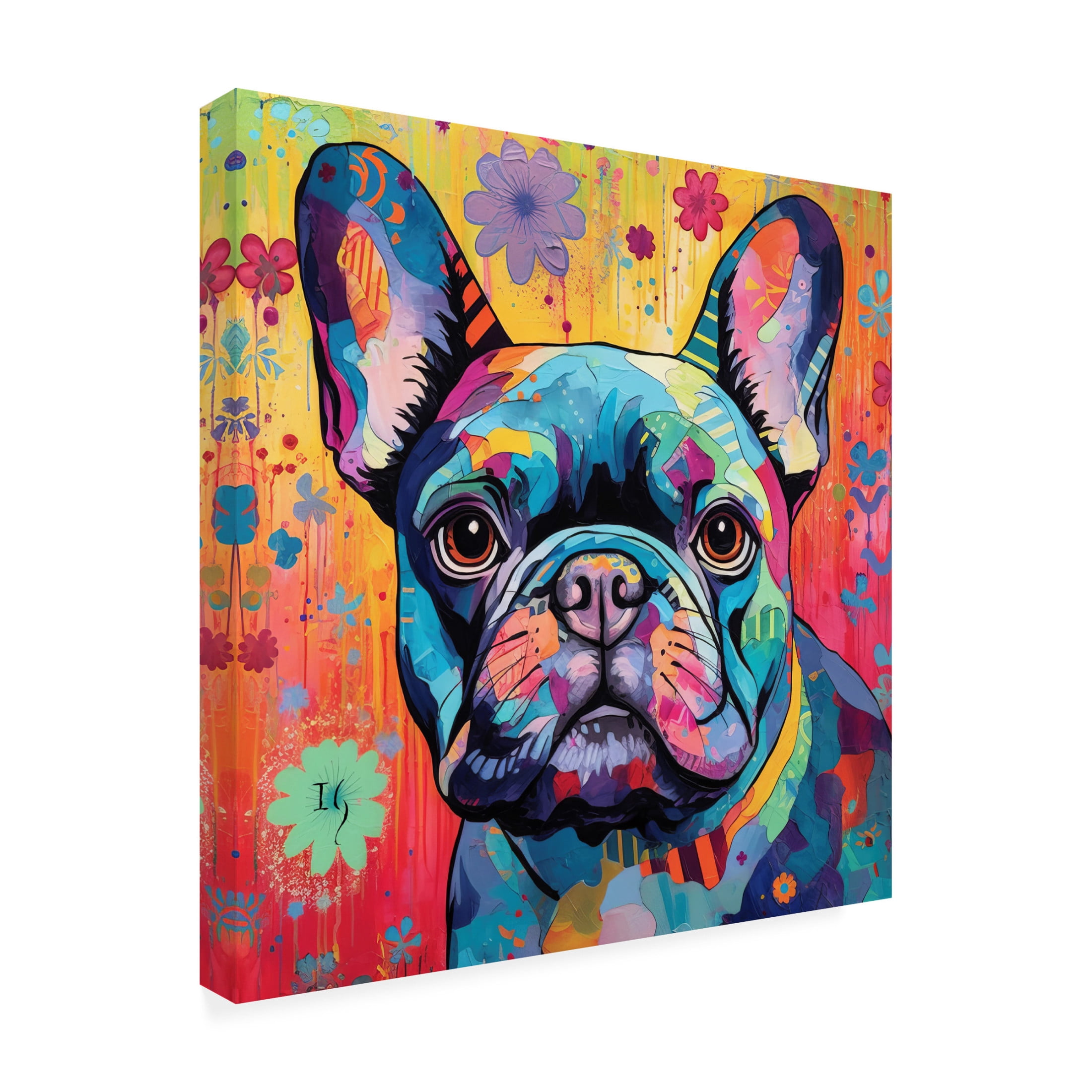 Canvas Wall Art - Ivan Guaderrama 'Floral Brushstrokes' Wall Art for Living Room, Bedroom, or Office Décor by Trademark Fine Art - 35 x 35 Inches