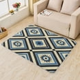 thumbnail image 1 of Modern Abstract Area Rug 6x9, Blue Beige Geometric Rugs for Living Room, Geometric Floral Carpet, Soft Non Slip Machine Washable Fluffy Easy Clean, for Bedroom Dining Room Floor Home Decor Rug, 1 of 7