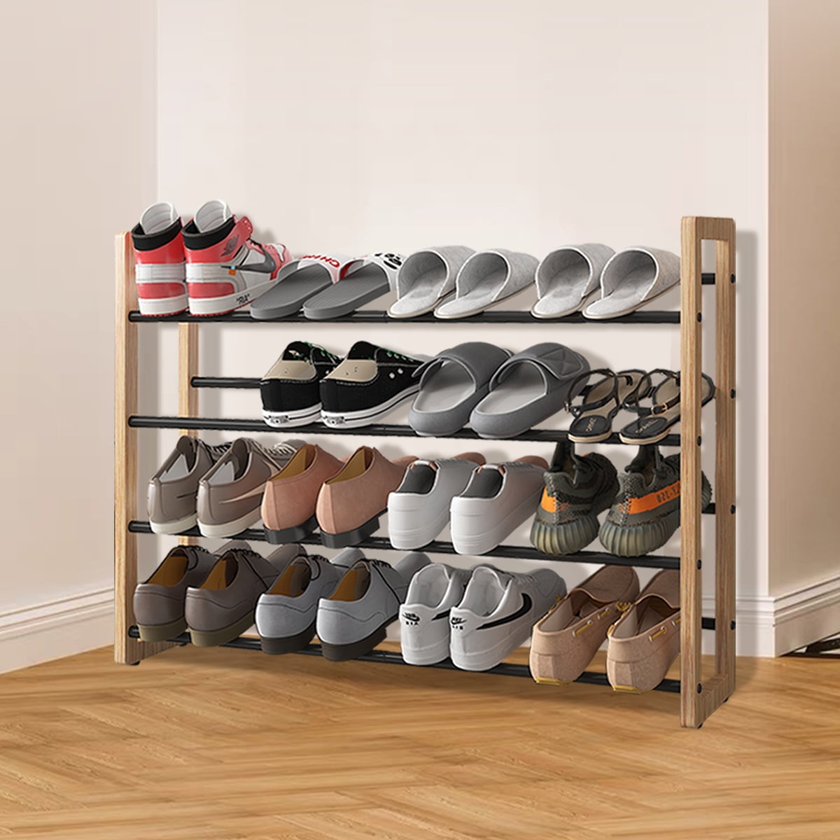 4 Tier Shoe Rack Closet Shoes Organizer Heightened Multi-layer