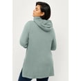 thumbnail image 2 of Ellos Women's Plus Size Zip-Front Hoodie With Zip Pockets French Terry Long Oversized Jacket, 2 of 2