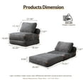 thumbnail image 3 of Toject Folding Sofa Bed, Convertible Floor Couch with Pillow, Portable Sleeper Chair with Back Support, Foldable Mattress for Living Room, Bedroom, Corduroy, Gray, 3 of 8