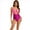 Pink + Rose Red, variant on Womens Swimsuits Tummy Control Bathing Suit for Women Push Up Swimwear V Neck High Cut Monokini Flesh & Orange S