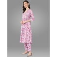 thumbnail image 4 of Janasya Women's Lavender Moss Digital Floral Printed Pant Set with Scarf, 4 of 7