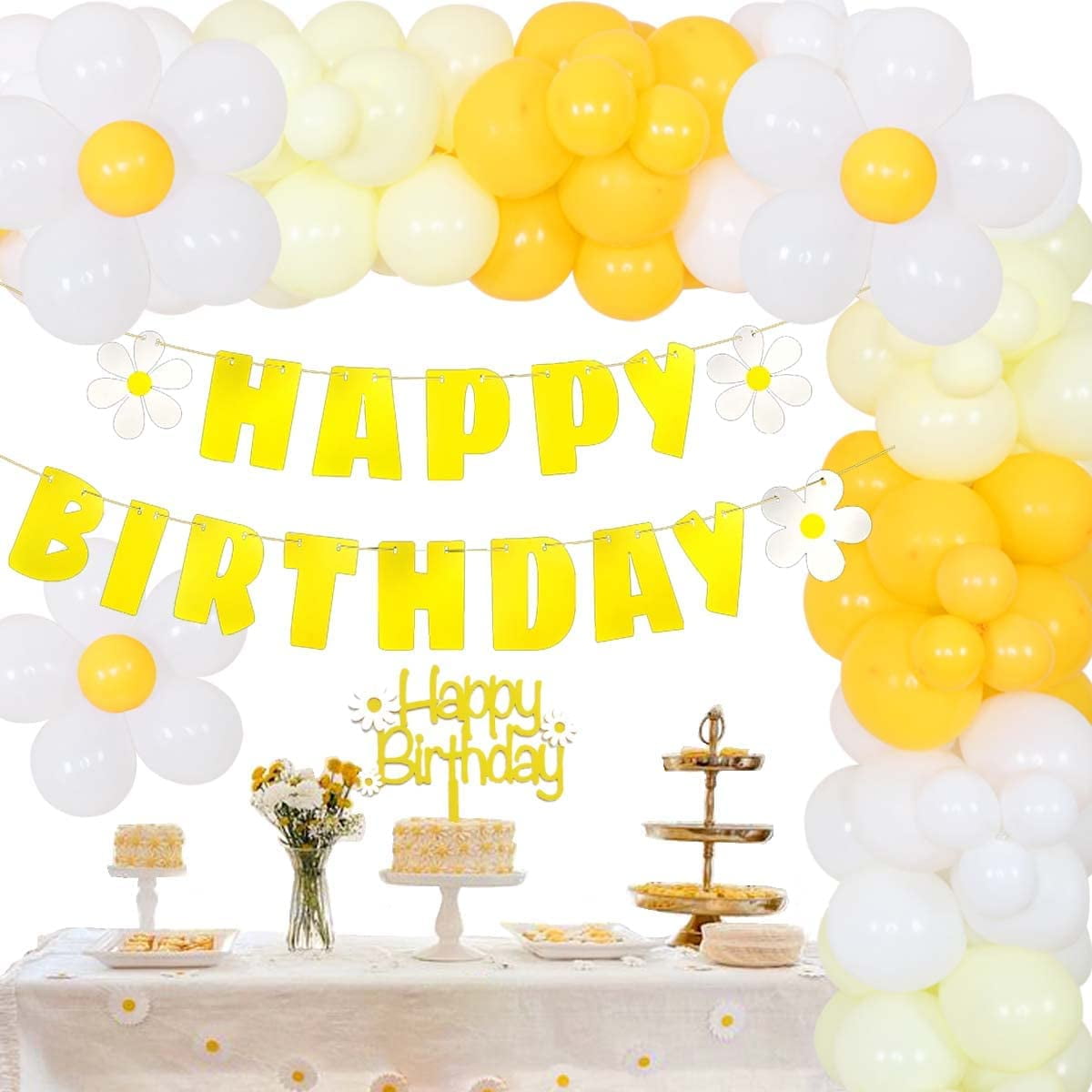 Groovy Daisy Birthday Decorations for Girl 93PCS Daisy Flower Balloon