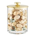 thumbnail image 4 of mDesign Large Plastic Bathroom Apothecary Canister Jar, 2 Pack, Clear/Soft Brass, 4 of 8