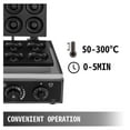 thumbnail image 4 of Commercial Donut Maker 6 Hole, 1550W Electric Doughnut Machine Double-Sided, 50-300°C Temp Control, Non-Stick Teflon, for Kitchen & Business, 4 of 7