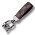 thumbnail image 1 of XYCCA Leather Car Keyring Universal Key Fob Keychain Leather Key Chain Holder, 360 Degree Rotatable, with Anti-lost D-ring, Carabiner and 1 Screwdriver, 1 of 1