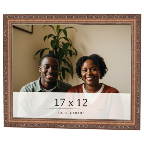 17x12 Frame Gold Solid Wood Picture Frame Width 1.25 Inches | Interior Frame Depth 0.375 Inches |