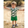 thumbnail image 5 of BemeyourBBs Toddler Baby Boys Golf Outfit Cute Infant Boy Summer Clothes Lapel Short Sleeve Button Down Golf Court Print Shirt and Solid Color Pockets Shorts Set, 5 of 9