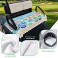 thumbnail image 5 of Golf Cart Seat Covers for 2 Seater, Beach Slippers Soft Microfiber Cart Seat Towel Blanket, Blue Summer Ocean Coastal Shell Absorbent Breathable Non Slip Bench Seats Protector for Golf Course 51"x31", 5 of 9