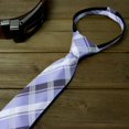 thumbnail image 4 of Spring Notion Boys' Pre-tied Woven Zipper Tie Large Lilac Plaid, 4 of 4