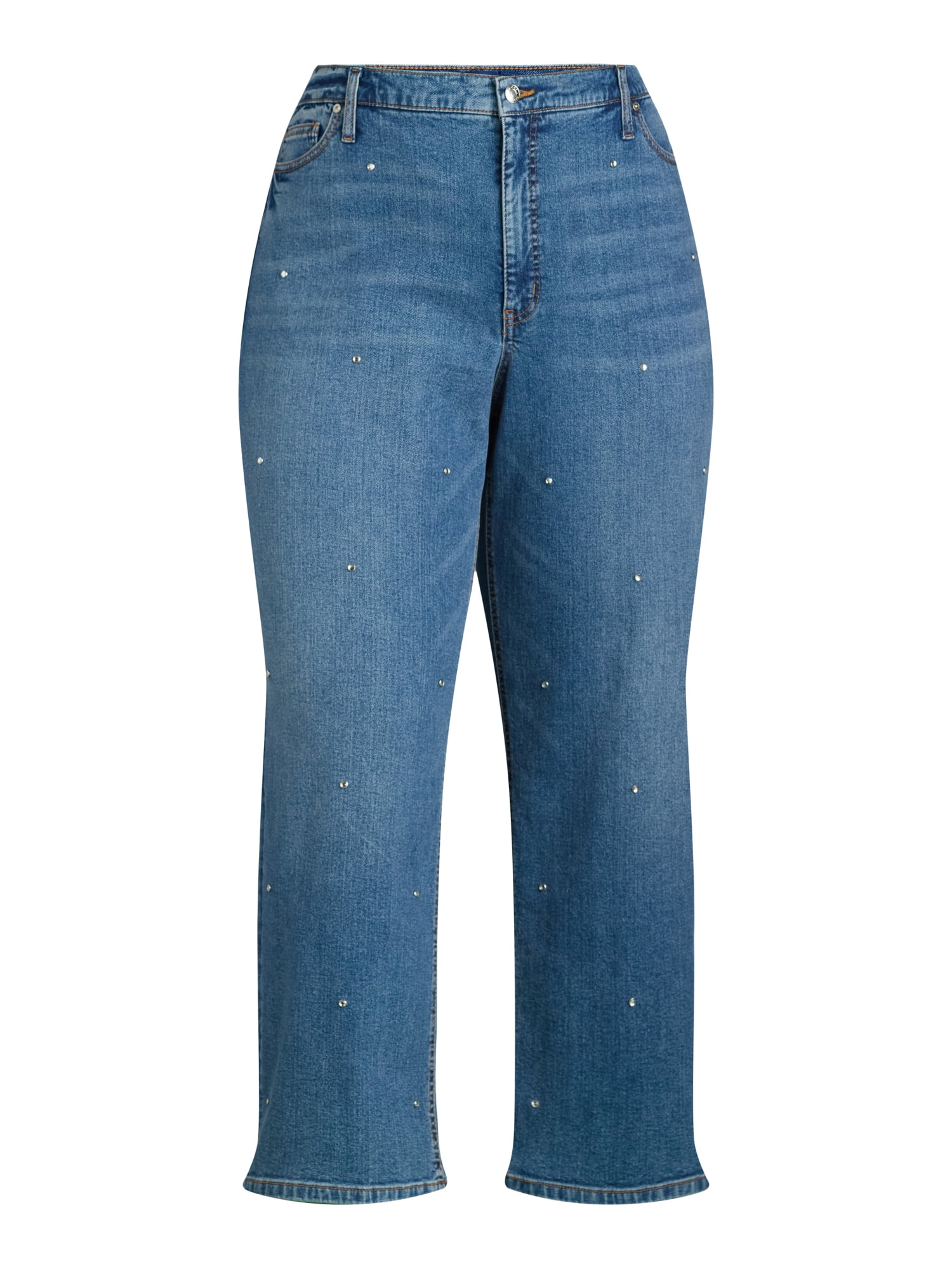 Scoop Women's Low Slung Straight Cropped Jeans, Sizes 0-18