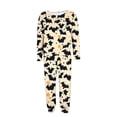 thumbnail image 4 of Plus Size Cute Pajamas for Women Set Crew Neck Pumpkin Ghost Graphic Sleepwear Long Sleeve Pjs Halloween Outfits Khaki 5XL, 4 of 5