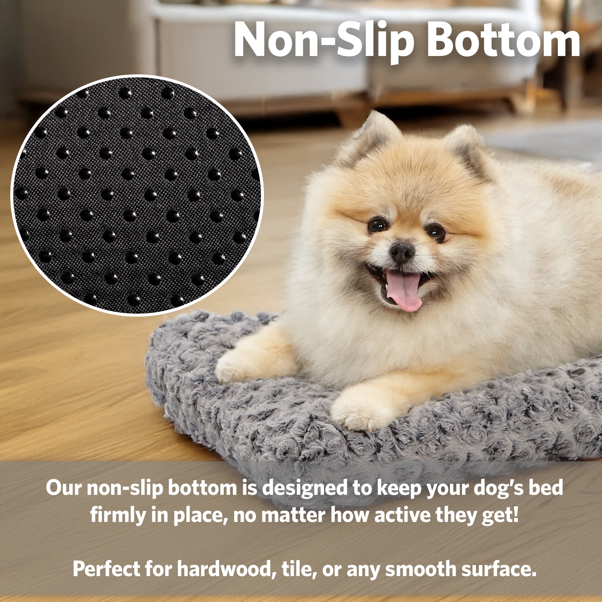 MidWest Quiet Time Dog Bed & Crate Mat, Deluxe Ombre Swirl, 30", Gray
