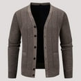 thumbnail image 2 of UVEASISHA Mens Big and Tall Cardigan Sweater Vintage Long Sleeve Button V Neck Knitted Jackets Stretchy Casual Open Front Cardigans Fall Clothes Coffee 3XL, 2 of 6
