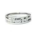 thumbnail image 4 of 1/2ct Diamond Mens Wedding Ring Channel Set High Polished Band 14K White Gold, 4 of 4