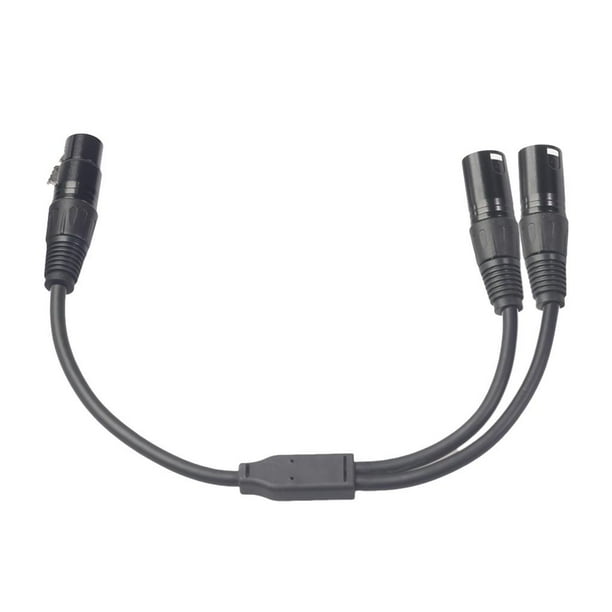 Adaptador de cable micrófono XLR macho a doble XLR hembra 30cm shamjiam