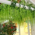 thumbnail image 1 of 12 piezas 3.6 'Seda artificial Wisteria Vine Ratta Colgante Flor Guirnalda Cuerda Fiesta en casa Boda Decoración Púrpura brillar Juguete, 1 of 2