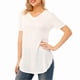 thumbnail image 1 of Camiseta de mujer, cuello en V, manga corta, larga, casual, para fiesta, tops Eccomum Blanco XXXXXL, 1 of 7
