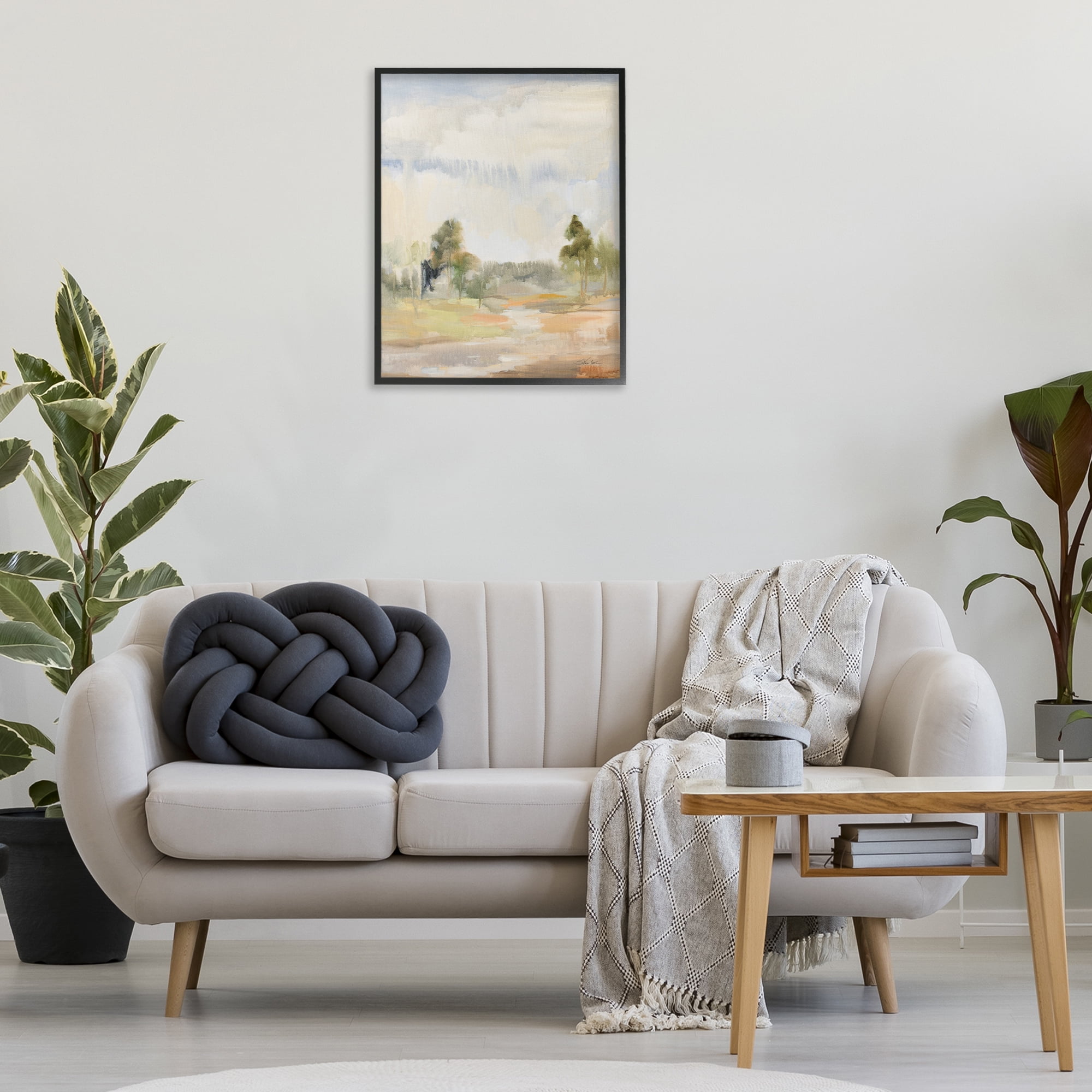 Stupell Industries Light Summer Rain Landscape Painting Black Framed Art Print Wall Art, 24 x 30