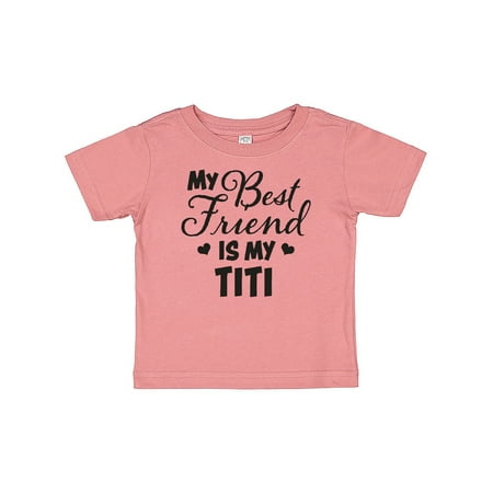 

Inktastic My Best Friend is My Titi with Hearts Gift Baby Boy or Baby Girl T-Shirt