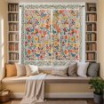thumbnail image 2 of Boho Beige Flowers Kitchen Curtains 63 Inch Length, Spring Abstract Watercolor Floral Leaf Tiers Curtains for Living Room Berdoom Bathroom, Light Filtering Drapes Window Treatment 2 Panels 42"Wx63"L, 2 of 8