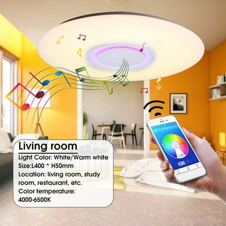 24w Music Ceiling Led Light H Speakers Flush Mount Modern