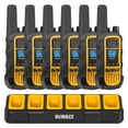 thumbnail image 1 of Walkie Talkies DEWALT DXFRS800, 2 W, impermeables, largo alcance, paquete de 6, 1 of 9