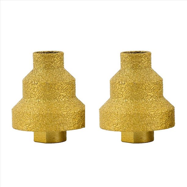 2X Broca de Diamante para Chaflán de 20-35-50 mm, Amoladora Angular, con Rosca M10 para Agrandar Mármol, Azulejo, Mampostería, Hormigón, Porcelana