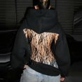 thumbnail image 2 of Sexlip Women's Long-Sleeve Lace Hollow-Out Open Back Mesh Oversized Hoodie Fashion Sweatshirt Top Black M, 2 of 7