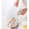 thumbnail image 4 of Bandeja portahuevos, portahueveras apilable cubierta, contenedor de almacenamiento y organizador para refrigerador, congelador,nevera,capacidad para 16 Eg JFHHH pequeña, 4 of 5