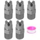 thumbnail image 1 of Uxcell 5-Pack Puntas de Boquilla de Pulverización, Rosca Macho BSPT de 1/4, Punta de Pulverización de Ventilador Plano de 65 Grados de Plástico con Cinta [Gris, 2 Poros], 1 of 7