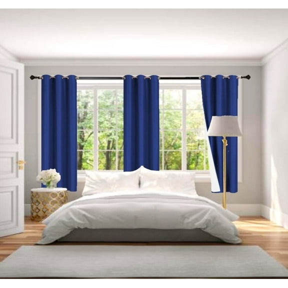 2 Panels Blackout Room Darkening Thermal Window Curtain Drapes Grommets Royal Color 63" inch Length for Bedroom Kitchen Home Décor