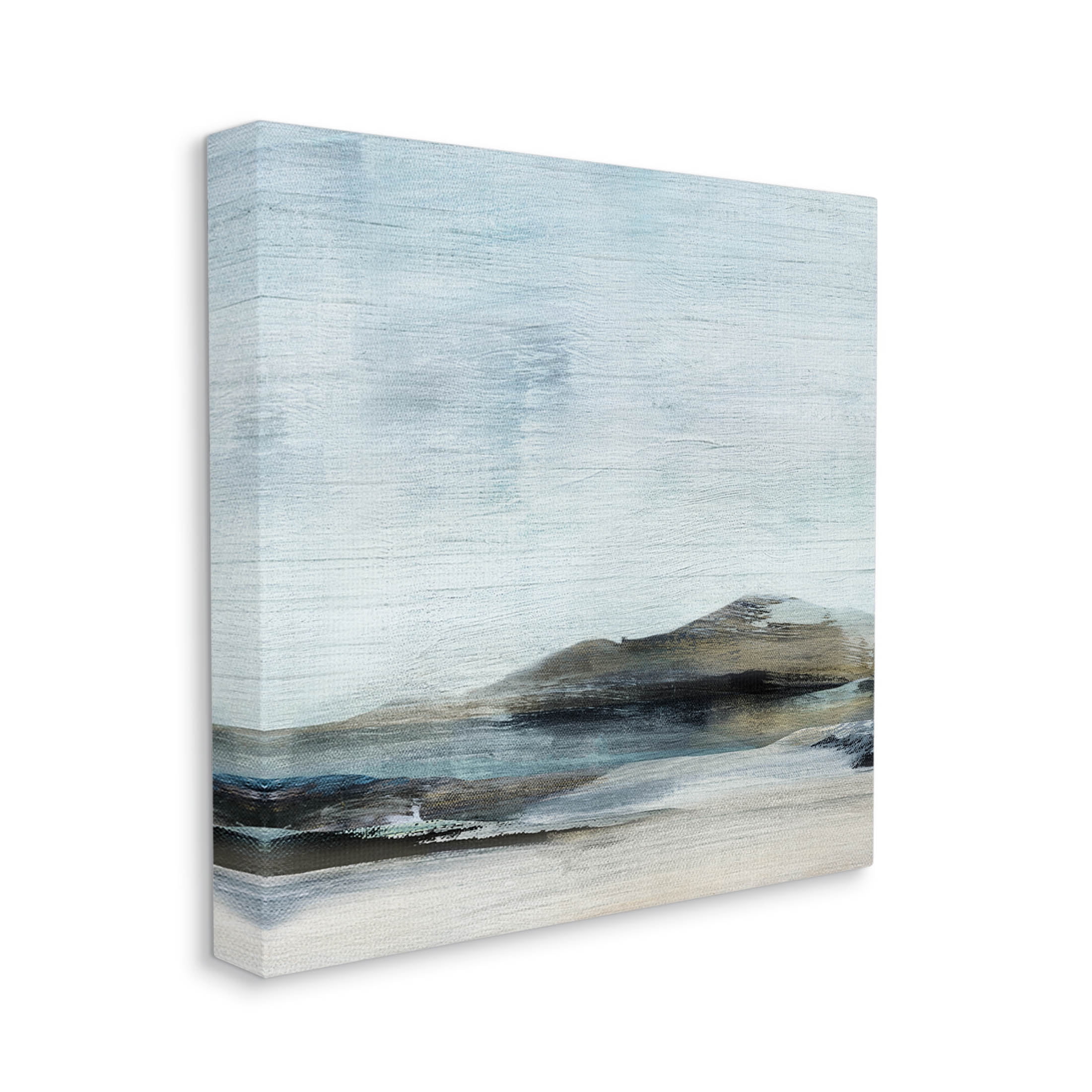 Abstract Rocky Beach Landscape Coastal Painting Gallery Wrapped Canvas Print Wall Art