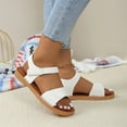 thumbnail image 4 of Summer Sandals for Women 2025 Open Toe Ankle Strap Flats Slides Slippers Summer Casual Women Beach Fashion Shoes, 4 of 7