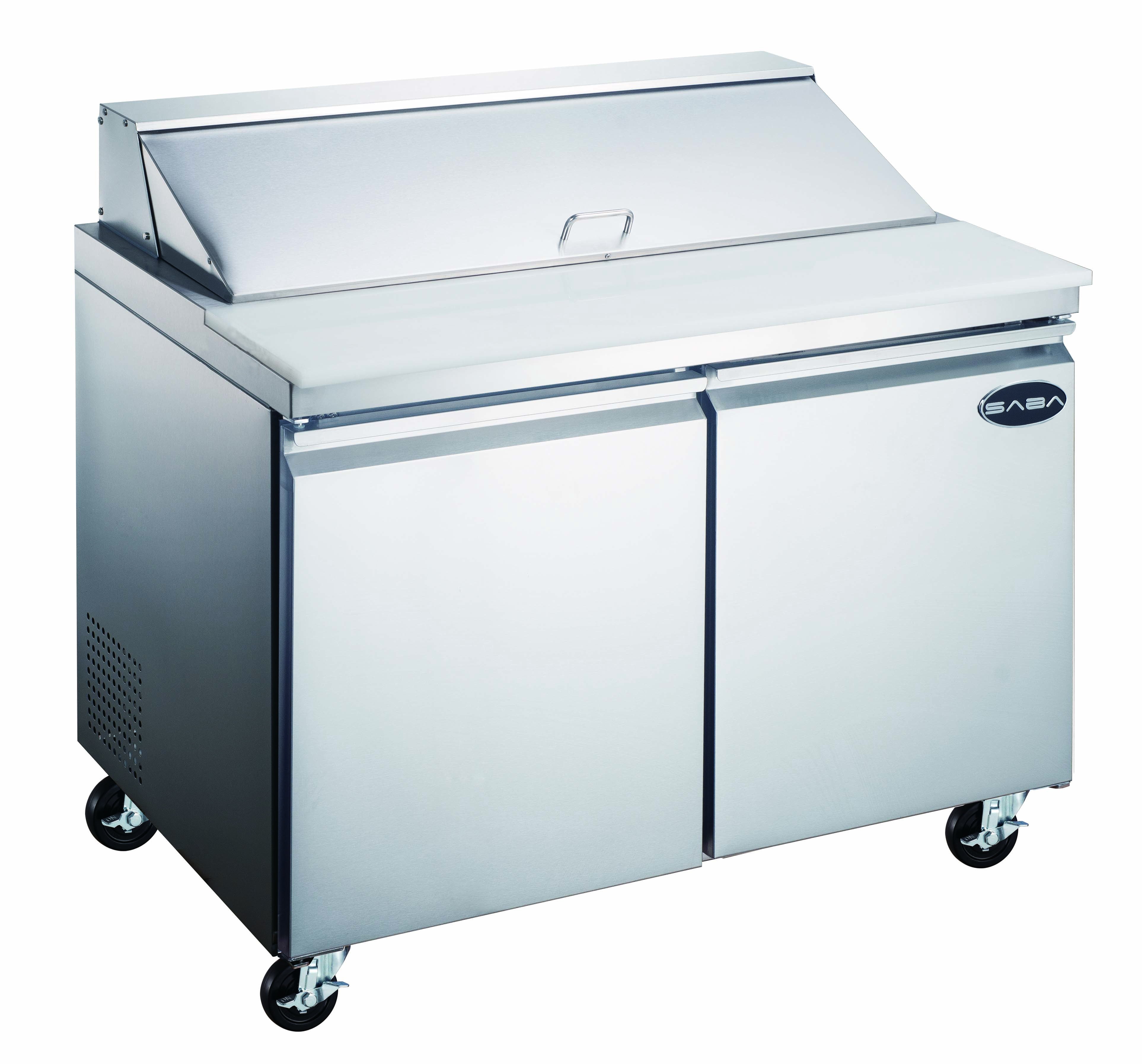 New 48" Sandwich Salad Prep Table 4 ft Commercial Refrigerator 12 Stainless Pans 