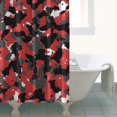 thumbnail image 4 of Red Camo Digital Pixel Pattern Shower Curtain 84"x72" ,Bathroom Decorative Shower Curtains Set with 12 Hooks,Modern Waterproof Washable Shower Curtain, 4 of 6