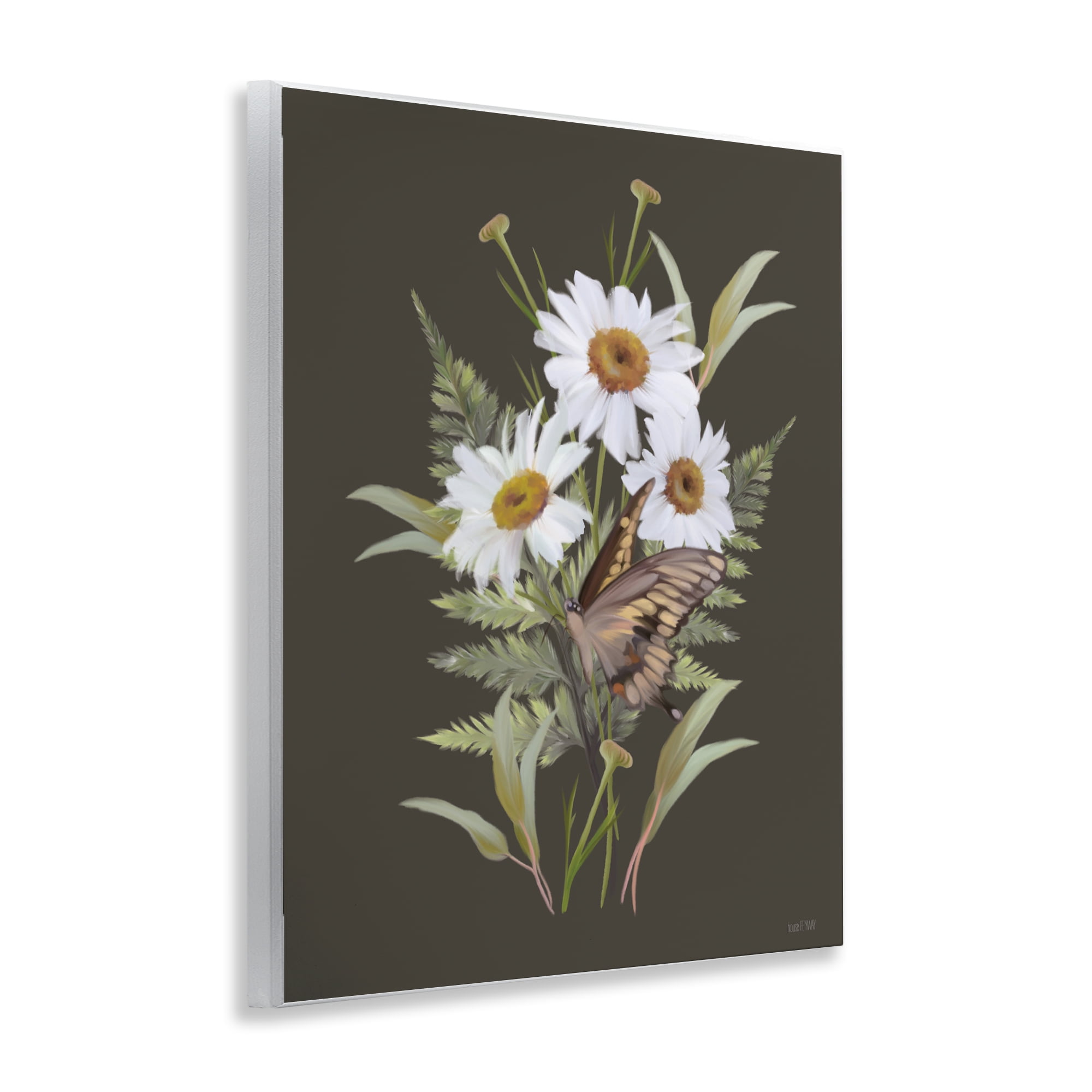 Stupell Industries Daisy Bouquet with Swallowtail Wall Plaque Art, design by House Fenway