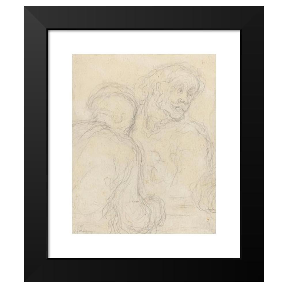 Honoré Daumier 15x18 Black Modern Framed Museum Art Print Titled - Two Men