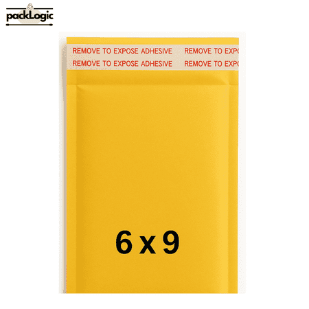 #006x9 Kraft Bubble Mailers, Padded Envelopes, Self-Sealing Shipping Bags, Pack of 10 By packLogic