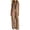 hgg319-Brown, variant on Women's Fashion Color Block V Neck Jumpsuit Zip Mandarin Collar Sleeveless Flowy Long Romper