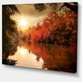 thumbnail image 3 of Designart Colorful Fall Sunset over River Canvas Wall Art, 3 of 4