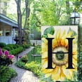 thumbnail image 4 of PHYHOO  Summer Sunflower Eucalyptus Leaves Monogram Letter H Garden Flag Double Sided Small Burlap Family Last Name Initial Outside Yard Flag White, 4 of 6