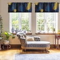 thumbnail image 5 of 2 Pack Valances Window Treatments, Golden Palm Leaf Plant Blackout Drapes Adjustable Curtain Valances for Windows Living Room Kitchen Over Sink, 18x52 Inch Rod Pocket Valances, 5 of 6