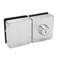 thumbnail image 4 of Cerraduras de puerta de vidrio sin marco, 2 piezas Cerradura de puerta corrediza de empuje Cerradura de acero inoxidable Cerradura de puerta corrediza de empuje construida para precisión, 4 of 8