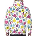 thumbnail image 7 of Rateoe Doodle Fruits Pattern Mens Hoodie, Pullover Hooded Sweatshirt, Kangaroo Pocket Hoodie Ideal for Daily Wear, Travel and Home-Small, 7 of 7