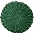 thumbnail image 1 of Coussin Rond en Velours, Décoration pour la Maison, Coussin Rond Plissé pour Canapé, Chaise, Lit, Voiture (Émeraude), 1 of 5